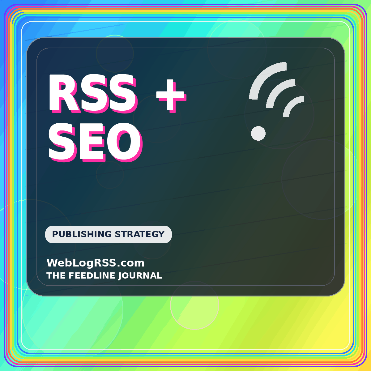 Rss + Seo — neon typography card